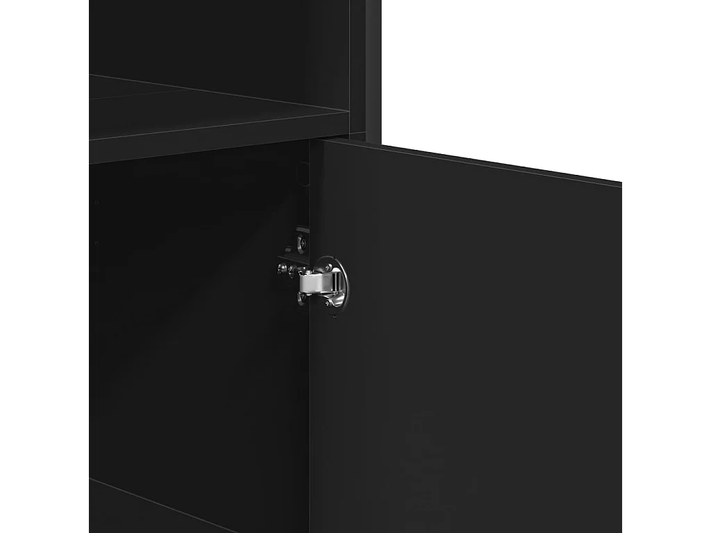 Credenza buffet cassettiera mobile contenitore organizer cucina soggiorno soggiorno alto 79,5 x 35,5 x 137,5 cm multistrato nero 02_0035129