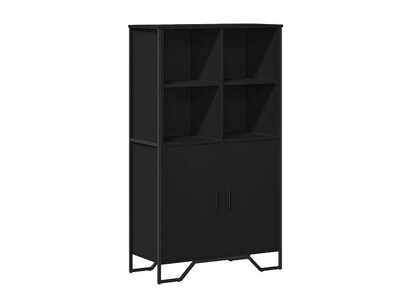Credenza buffet cassettiera mobile contenitore organizer cucina soggiorno soggiorno alto 79,5 x 35,5 x 137,5 cm multistrato nero 02_0035129