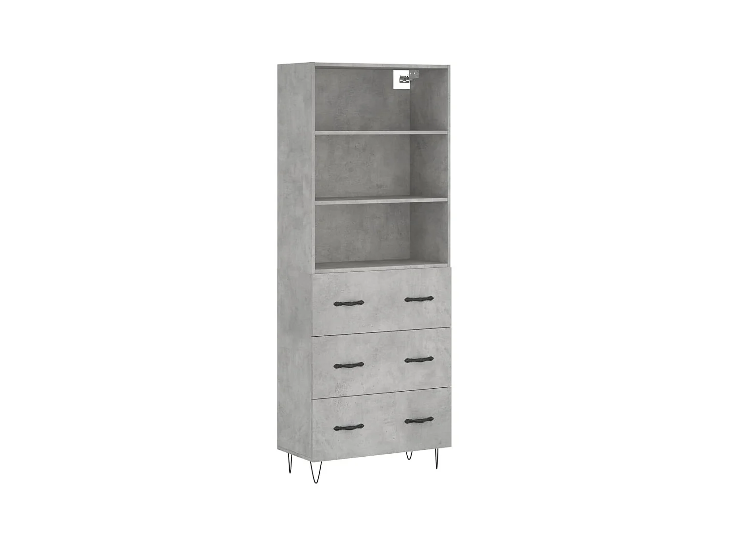 Aparador buffet cómoda mueble mueble de almacenaje organizador cocina salón salón alto 69,5 x 34 x 180 cm madera contrachapada gris 02_0034566