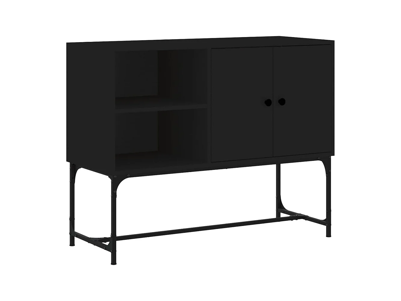 Credenza buffet cassettiera mobile contenitore organizer cucina soggiorno soggiorno 100 x 40 x 79,5 cm multistrato nero 02_0035811
