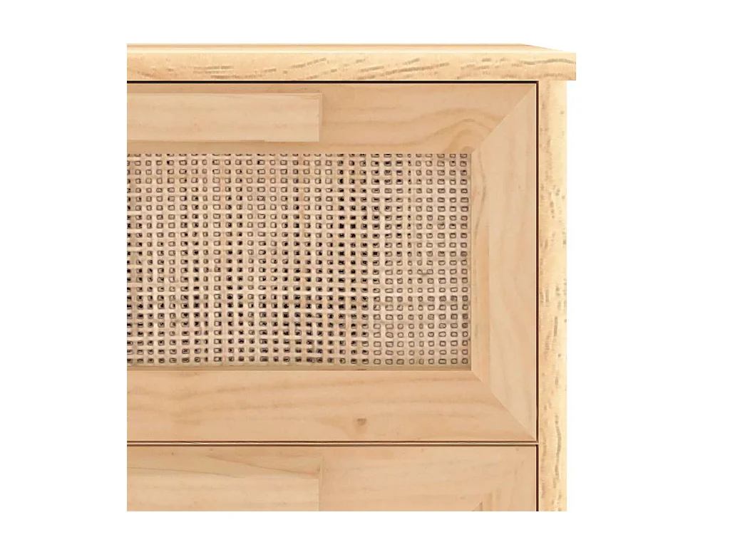 Credenza cassettiera armadio contenitore organizer cucina soggiorno soggiorno 40 x 30 x 90 cm legno di pino massiccio e rattan naturale marrone 02_0035717
