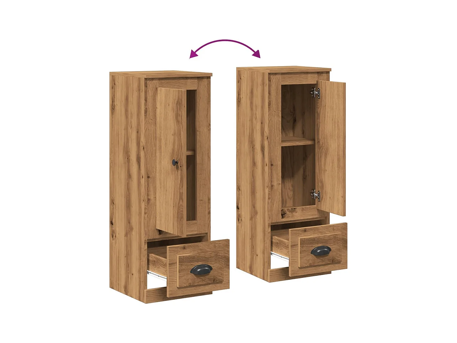 Credenza buffet cassettiera mobile contenitore organizer cucina soggiorno soggiorno alto artigianato 36 x 35,5 x 103,5 cm derivati ​​del legno marrone 02_0033161