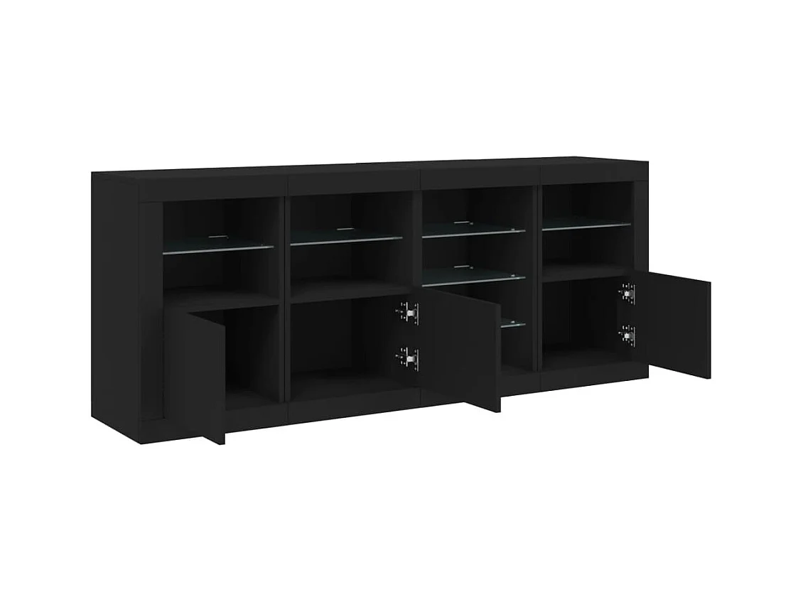 bahut commode armoire noire 164 x 37 x 67 cm 02_0030022