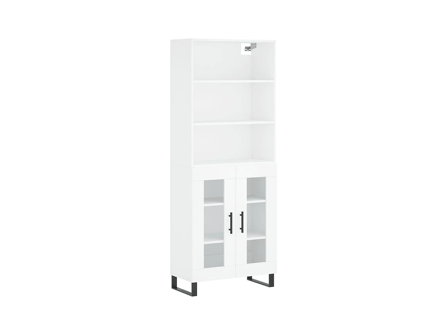 Aparador buffet cómoda armario mueble organizador cocina salón salón alto 69,5 x 34 x 180 cm madera contrachapada blanco 02_0032543