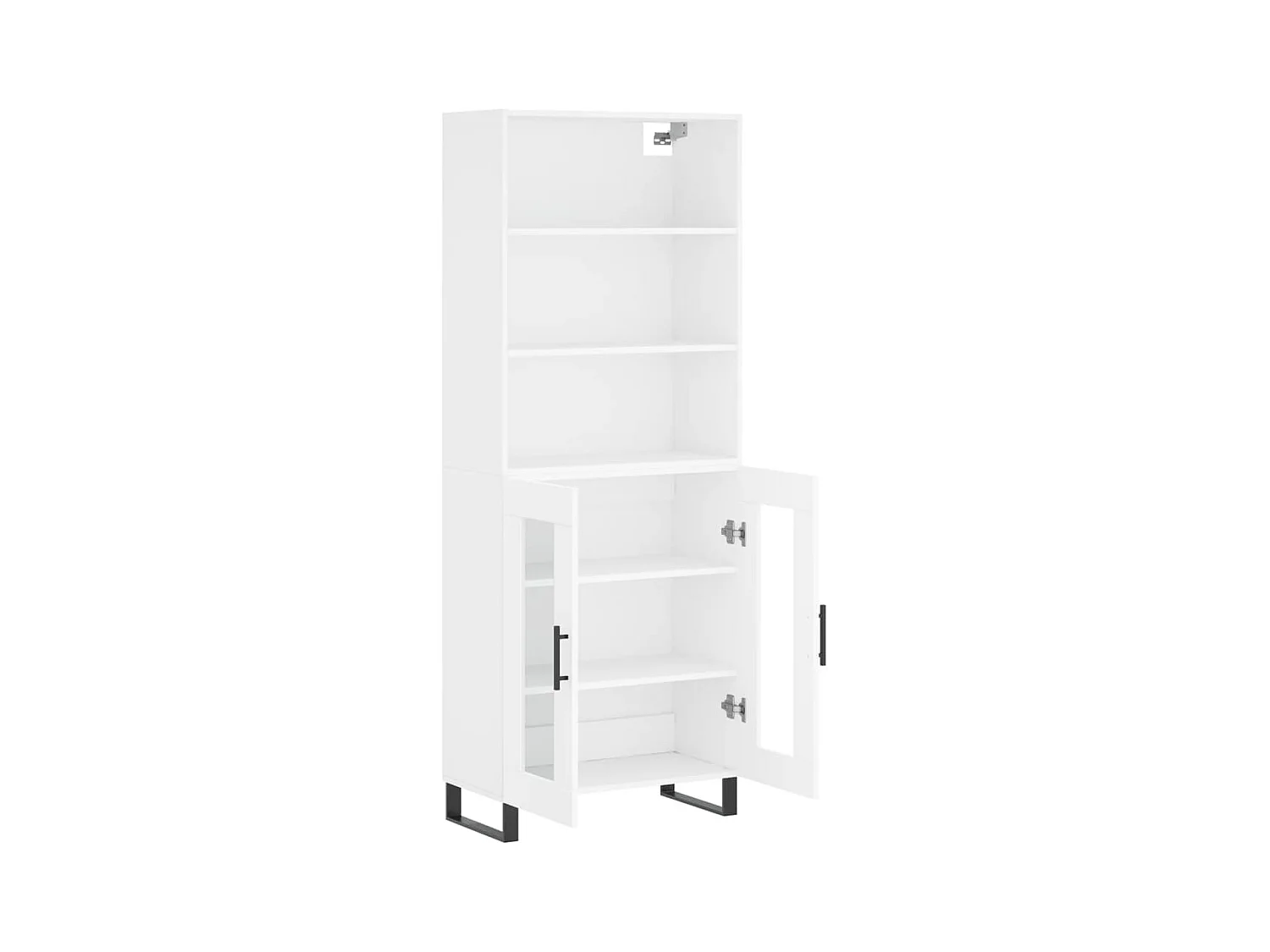 Aparador buffet cómoda armario mueble organizador cocina salón salón alto 69,5 x 34 x 180 cm madera contrachapada blanco 02_0032543