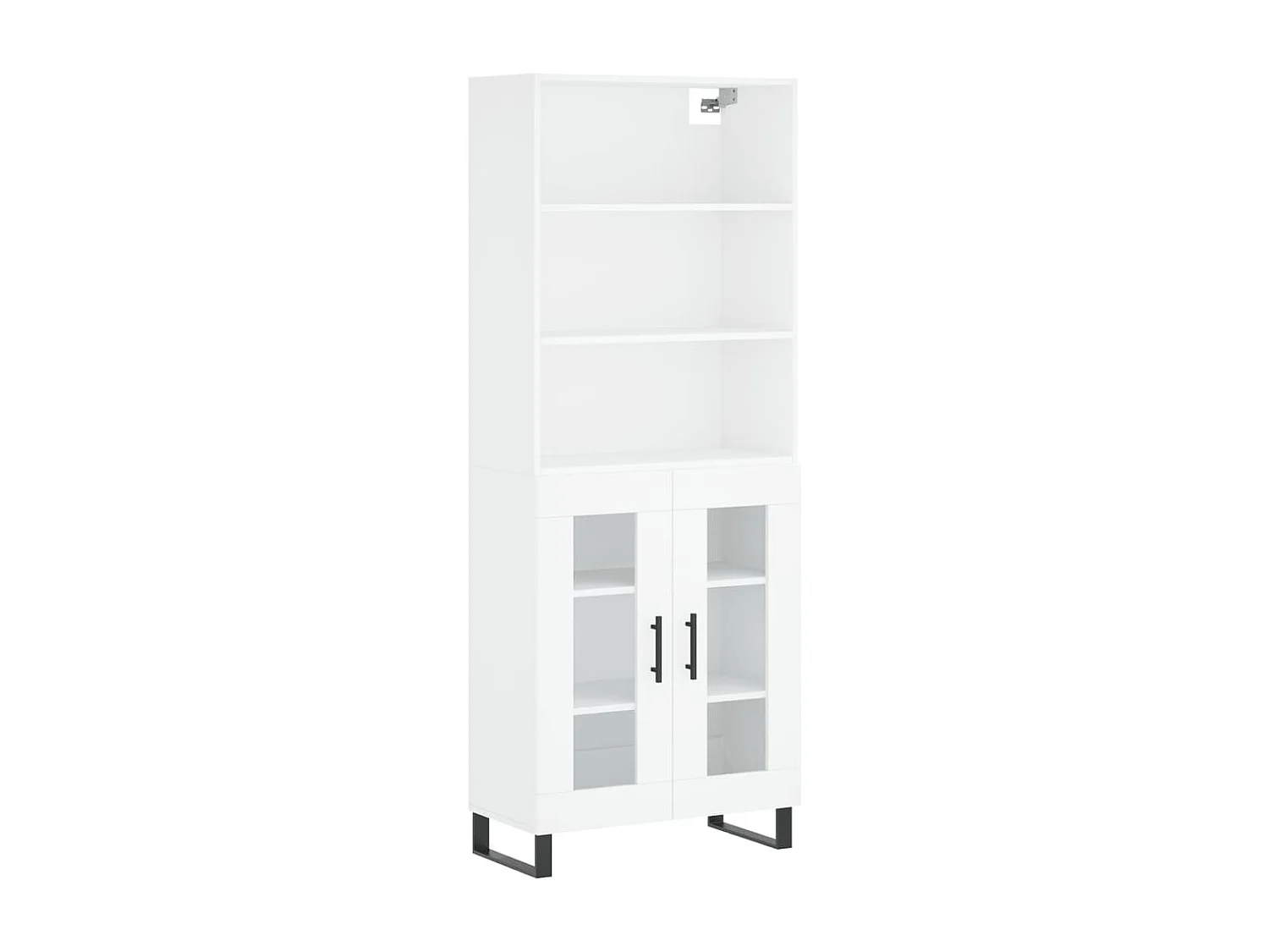 Credenza buffet cassettiera mobile contenitore organizer cucina soggiorno soggiorno alto 69,5 x 34 x 180 cm derivati ​​del legno bianco 02_0032543