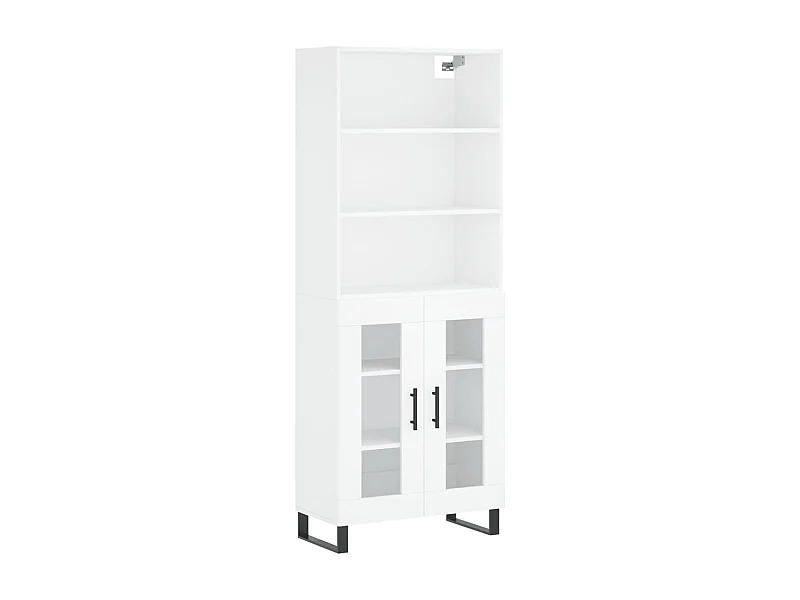 Credenza buffet cassettiera mobile contenitore organizer cucina soggiorno soggiorno alto 69,5 x 34 x 180 cm derivati ​​del legno bianco 02_0032543