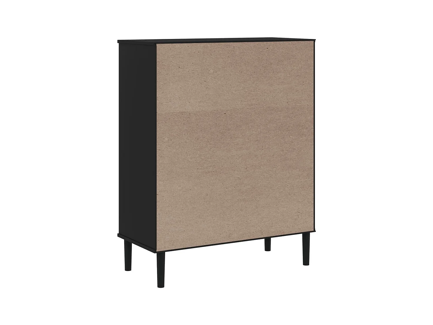 Aparador buffet cómoda mueble mueble de almacenaje organizador cocina salón salón aspecto ratán 90 x 40 x 112 cm madera maciza de pino negro 02_0036242