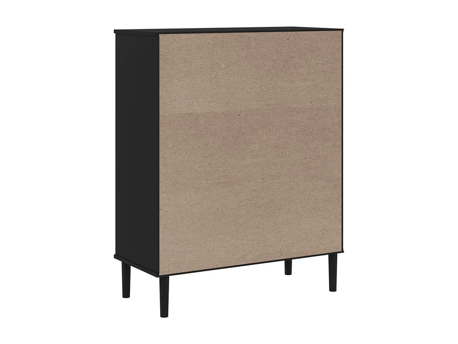 Buffet aparador cômoda armário unidade de armazenamento organizador cozinha sala de estar rattan look 90 x 40 x 112cm madeira maciça de pinho preto 02_0036242