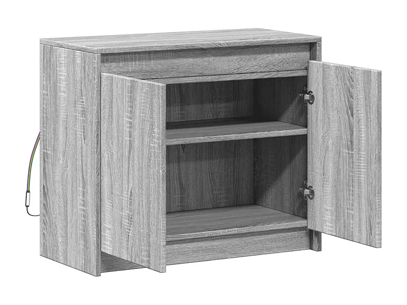 Aparador buffet cómoda armario mueble organizador cocina salón salón con LED Sonoma 72 x 34 x 61 cm madera contrachapada gris 02_0029822