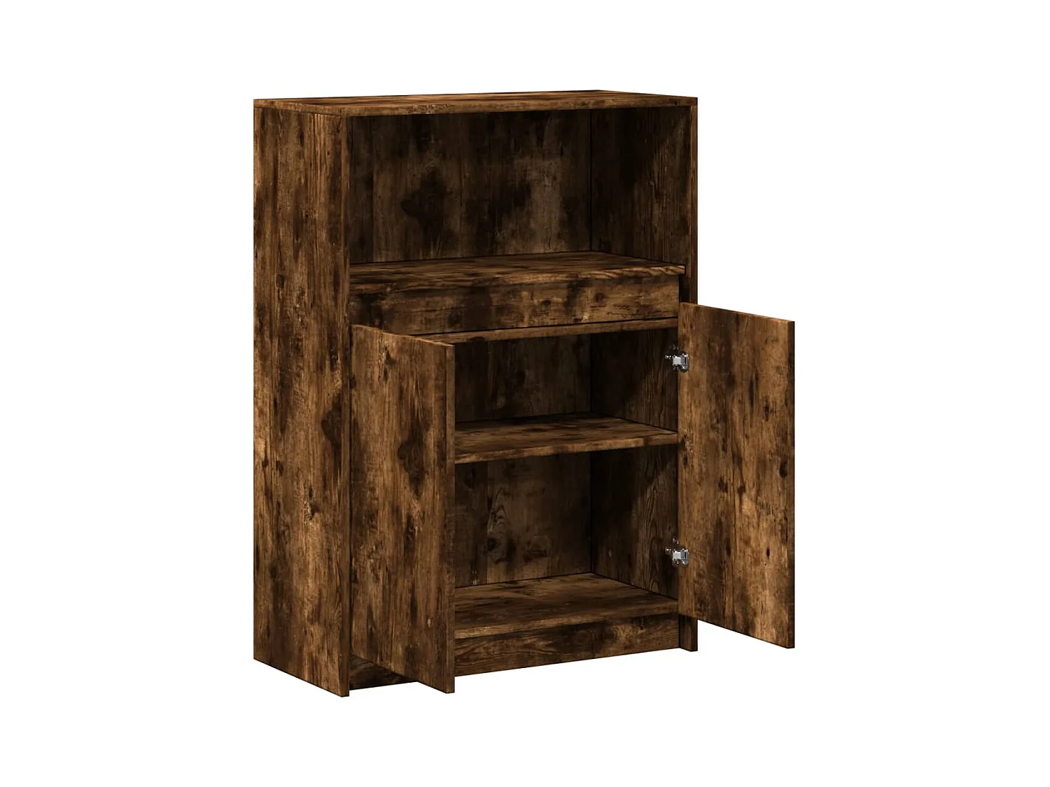 Aparador Aparador Cômoda Armário Unidade de armazenamento Organizador Cozinha Sala Sala de estar com LED 72 x 34 x 100 cm Madeira projetada Marrom 02_0029781