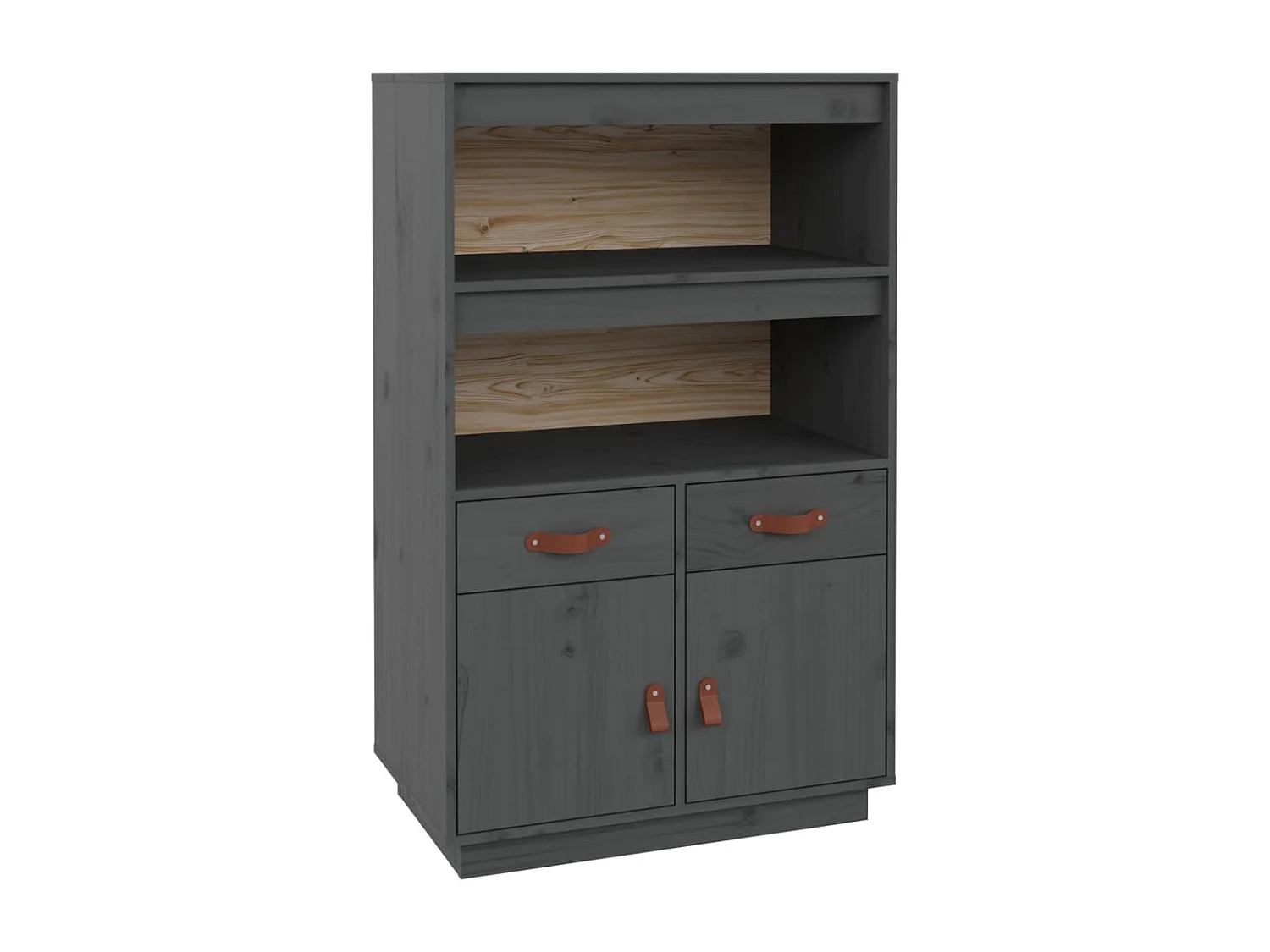 Credenza buffet cassettiera mobile contenitore organizer cucina soggiorno soggiorno alto 67 x 40 x 108,5 cm legno massello di pino grigio 02_0034229