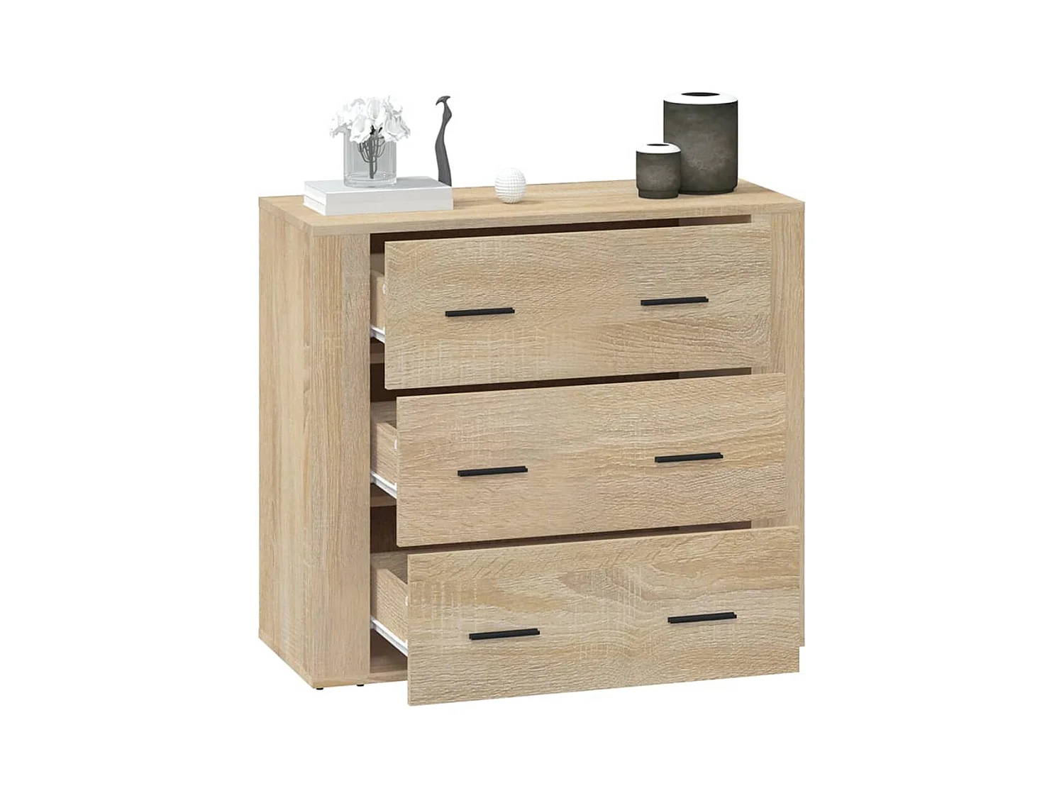 Aparador cómoda cómoda armario mueble organizador cocina salón salón Sonoma 80 x 33 x 70 cm madera contrachapada beige 02_0031717