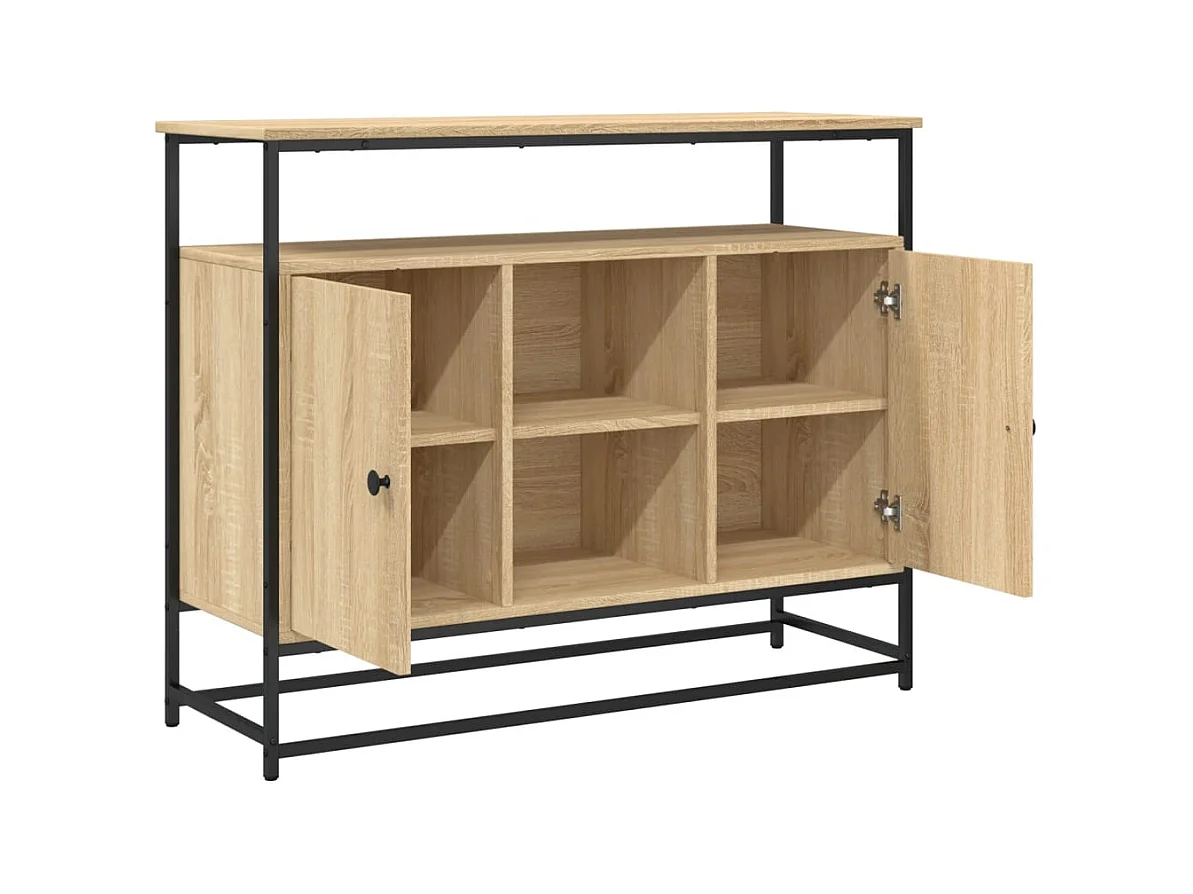 Credenza credenza cassettiera mobile contenitore organizer cucina soggiorno soggiorno Sonoma 100 x 35 x 80 cm derivati ​​del legno marrone 02_0031463