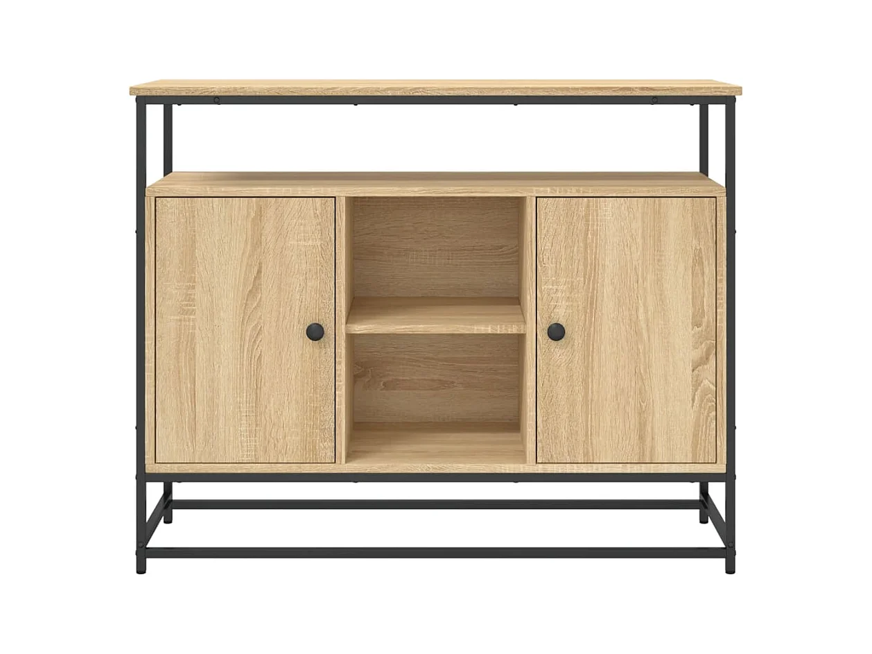 Credenza credenza cassettiera mobile contenitore organizer cucina soggiorno soggiorno Sonoma 100 x 35 x 80 cm derivati ​​del legno marrone 02_0031463