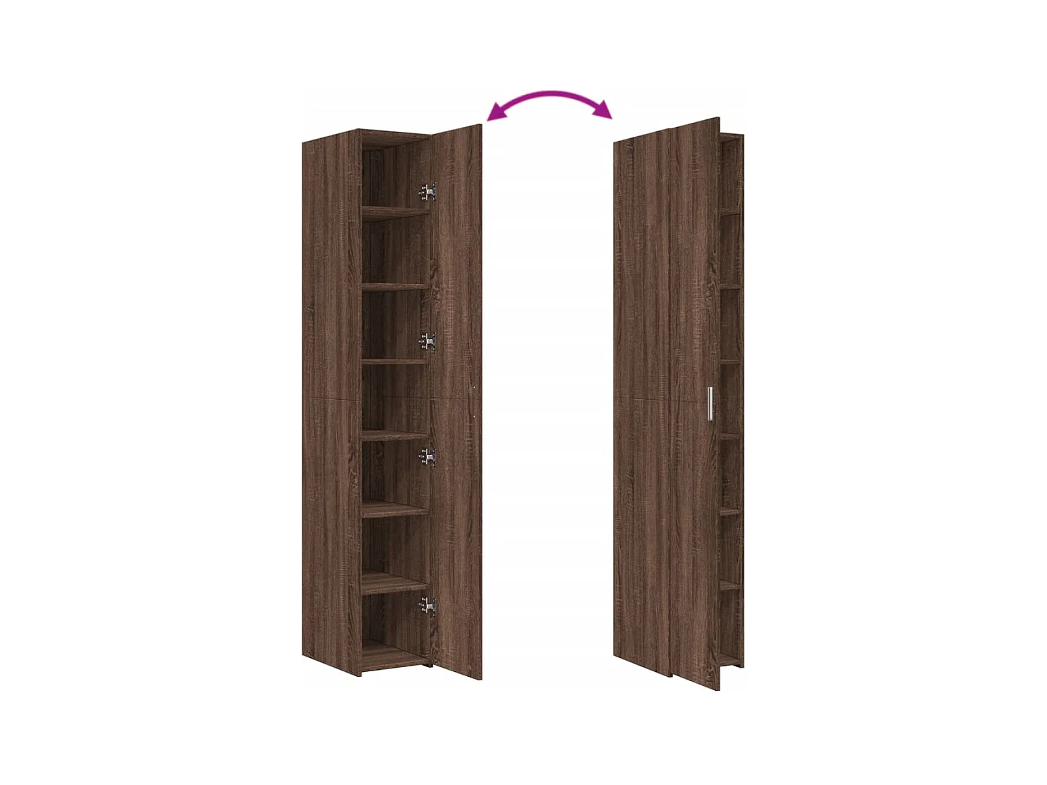 Credenza buffet cassettiera mobile contenitore organizer cucina soggiorno soggiorno alto 30 x 42,5 x 185 cm derivati ​​del legno marrone 02_0033574