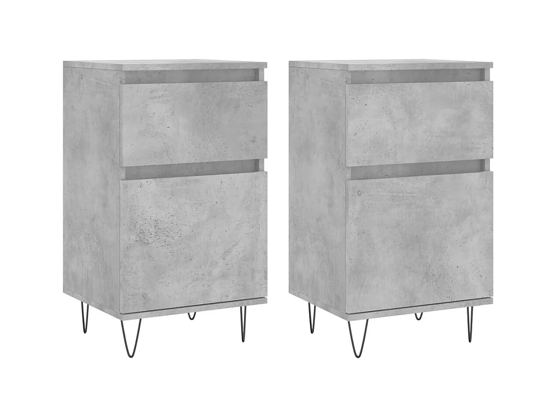 Credenza buffet cassettiera mobile contenitore organizer cucina soggiorno soggiorni set da 2 40 x 35 x 70 cm derivati ​​del legno grigio 02_0036847