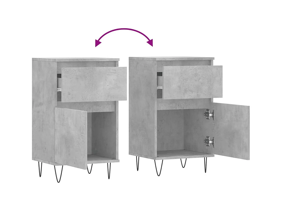 Credenza buffet cassettiera mobile contenitore organizer cucina soggiorno soggiorni set da 2 40 x 35 x 70 cm derivati ​​del legno grigio 02_0036847