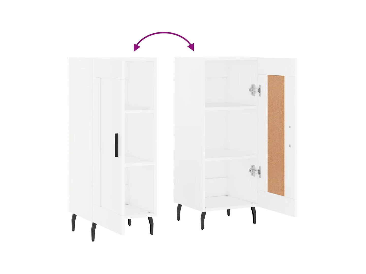 Credenza buffet cassettiera mobile contenitore organizer cucina soggiorno soggiorno 34,5 x 34 x 90 cm derivati ​​del legno bianco 02_0030242