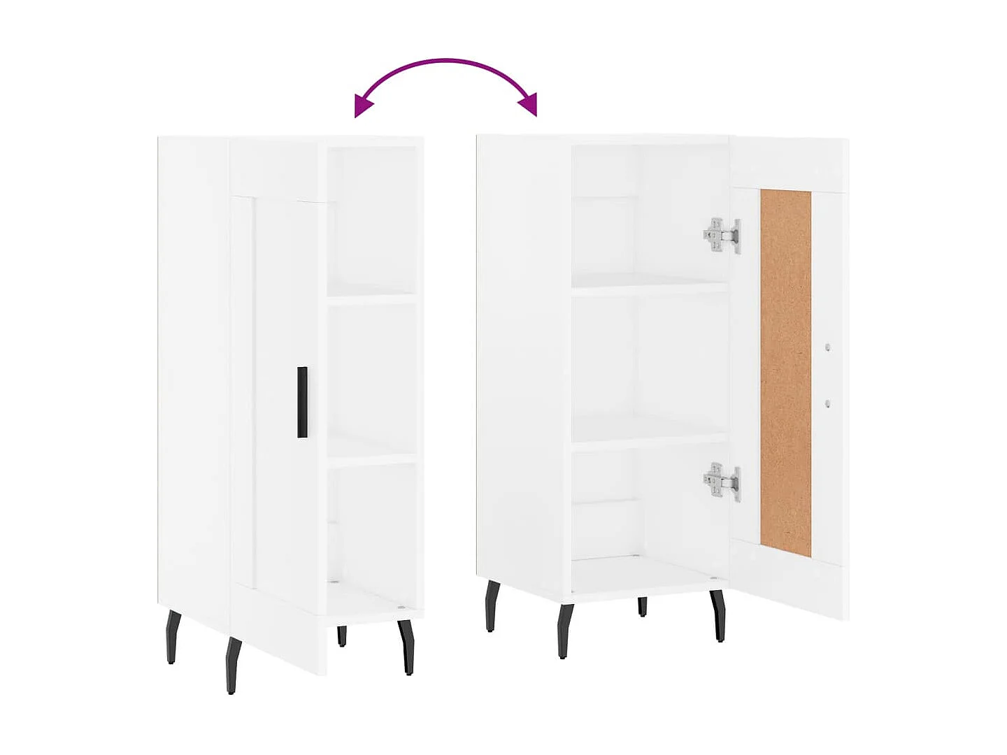 Credenza buffet cassettiera mobile contenitore organizer cucina soggiorno soggiorno 34,5 x 34 x 90 cm derivati ​​del legno bianco 02_0030242