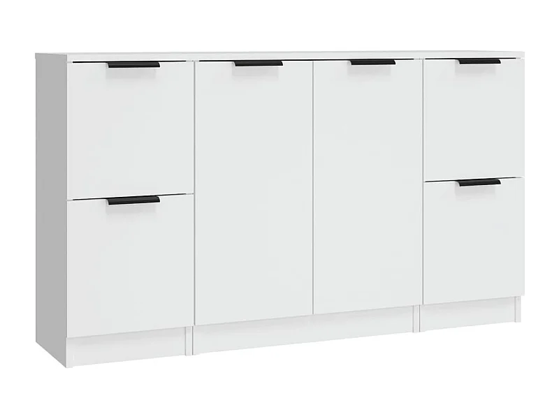 Credenza buffet cassettiera mobile contenitore organizer cucina soggiorno soggiorni 3 pz derivati ​​del legno bianco 02_0037019