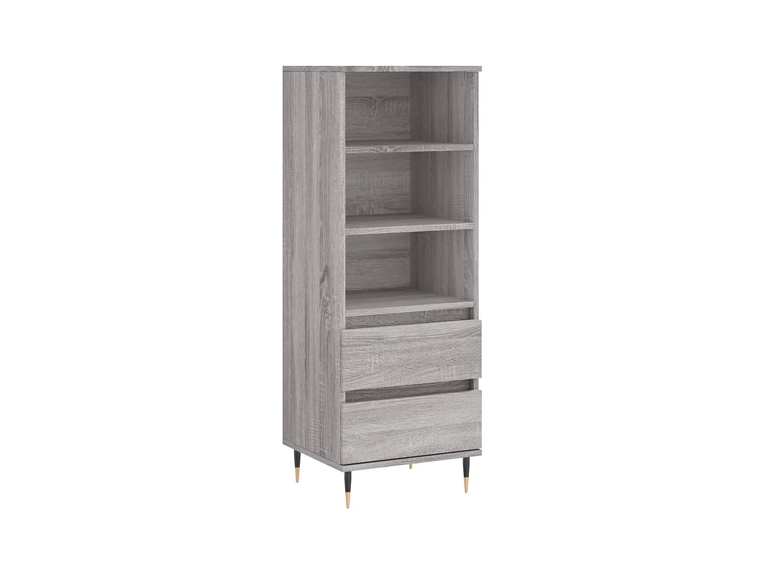 Aparador buffet cómoda mueble almacenaje organizador cocina salón salón alto Sonoma 40 x 36 x 110 cm madera contrachapada gris 02_0035359