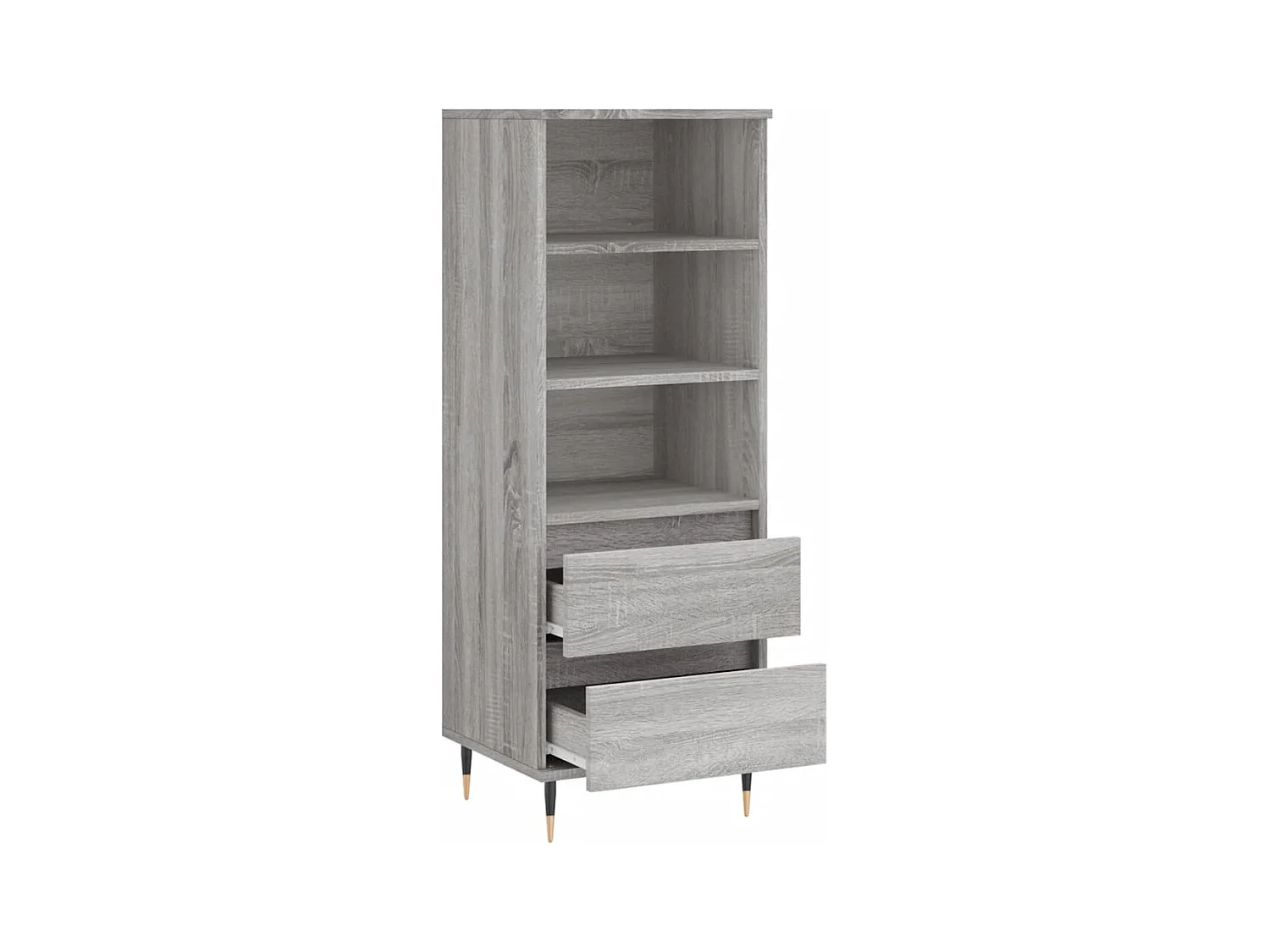 Aparador buffet cómoda mueble almacenaje organizador cocina salón salón alto Sonoma 40 x 36 x 110 cm madera contrachapada gris 02_0035359