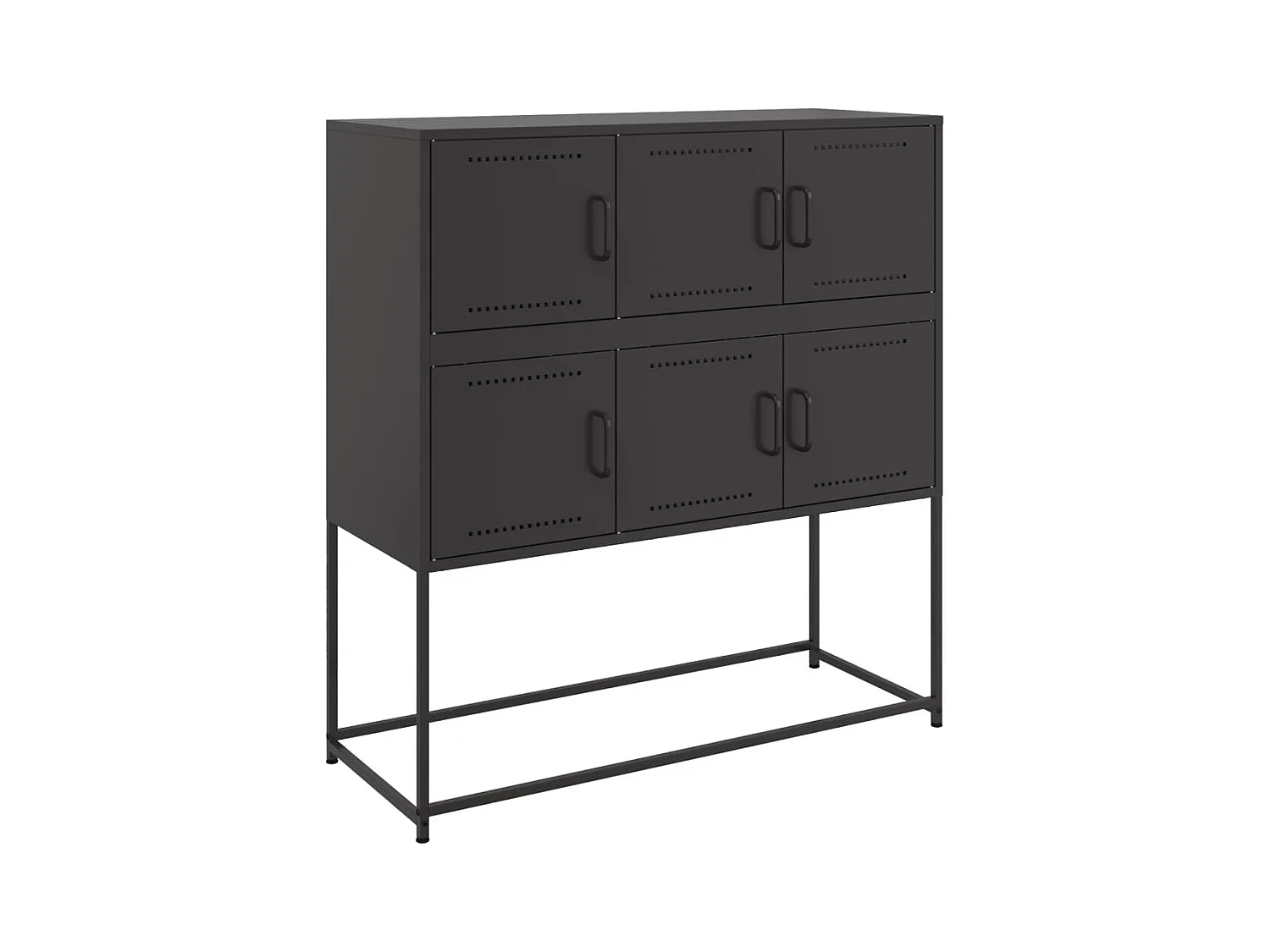 Aparador buffet cómoda mueble almacenaje organizador cocina salón salón 100,5 x 39 x 107 cm acero negro 02_0035779