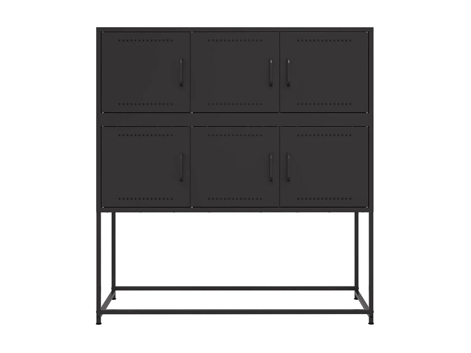 Credenza buffet cassettiera mobile contenitore organizer cucina soggiorno soggiorno 100,5 x 39 x 107 cm acciaio nero 02_0035779