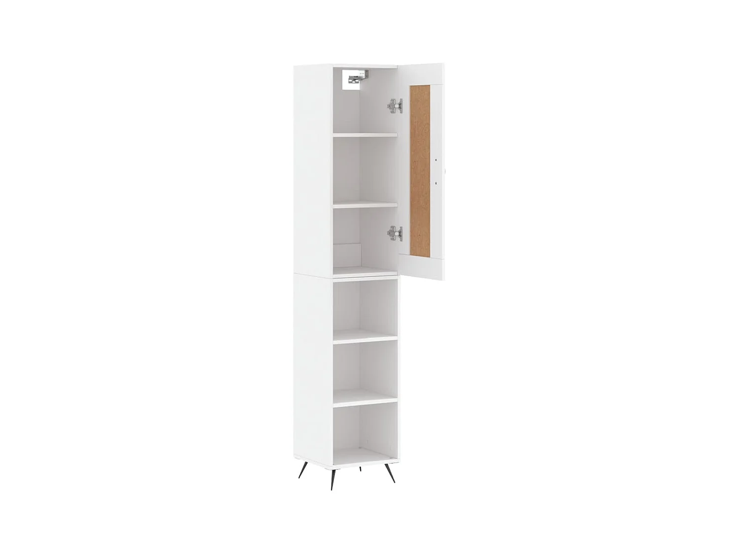 Aparador buffet cómoda armario mueble organizador cocina salón salón alto 34,5 x 34 x 180 cm madera contrachapada blanco 02_0032304
