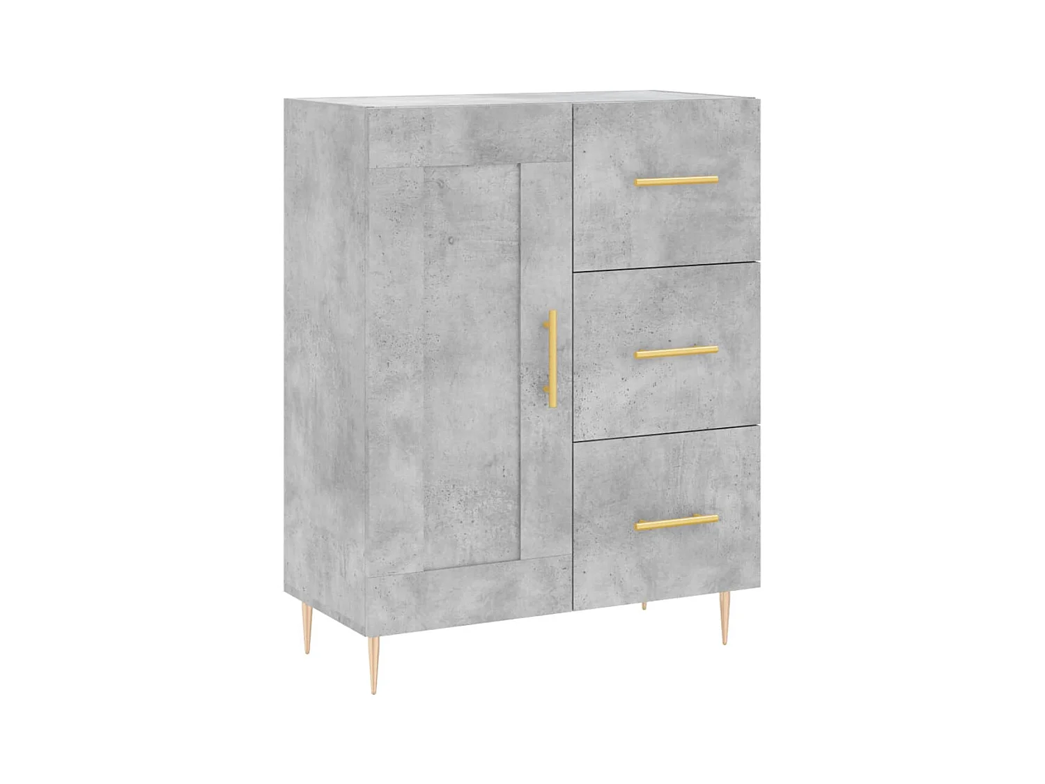 Aparador buffet cómoda armario mueble organizador cocina salón salón alto 69,5 x 34 x 180 cm madera contrachapada gris 02_0034614