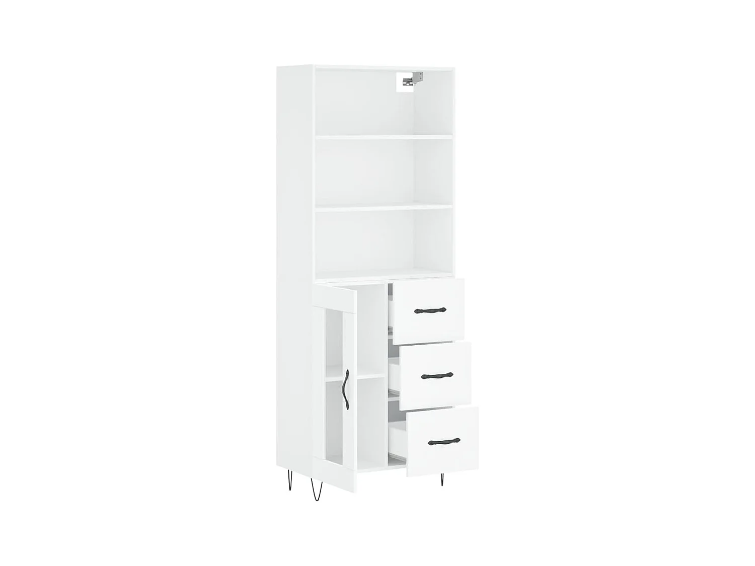 bahut commode armoire bois blanche 69.5 x 34 x 180 cm 02_0032622