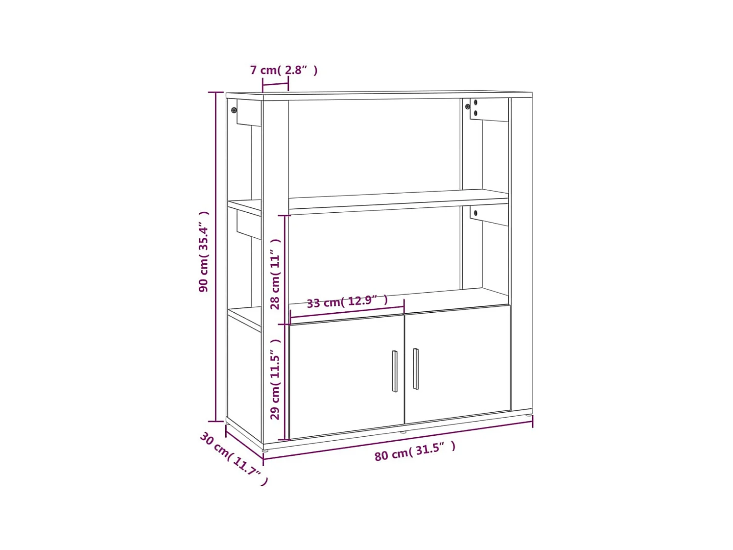 bahut commode armoire bois marron 80 x 30 x 90 cm 02_0031107