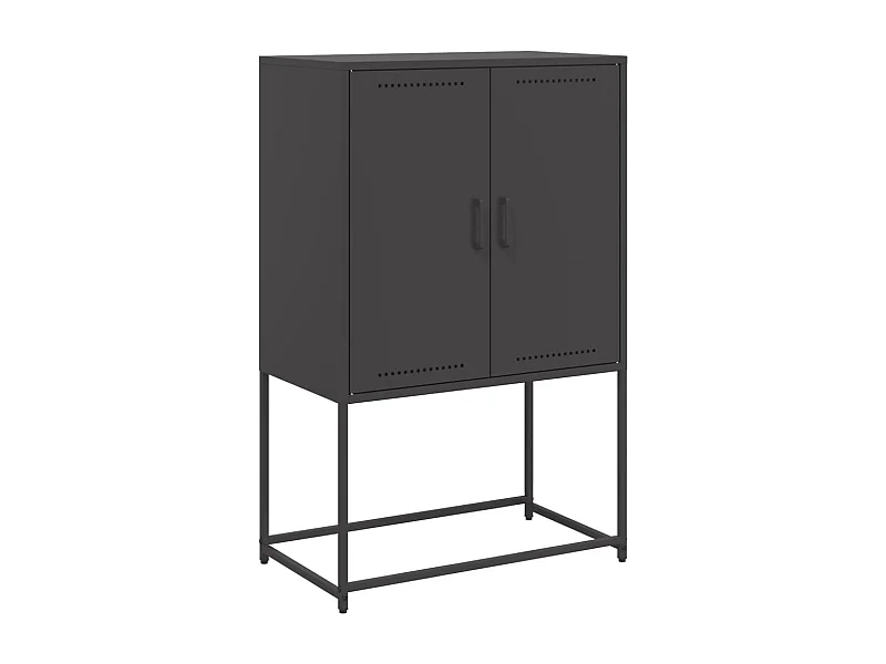 Aparador cômoda armário unidade de armazenamento organizador cozinha sala sala alta 68,5 x 38,5 x 107 cm aço preto 02_0034957