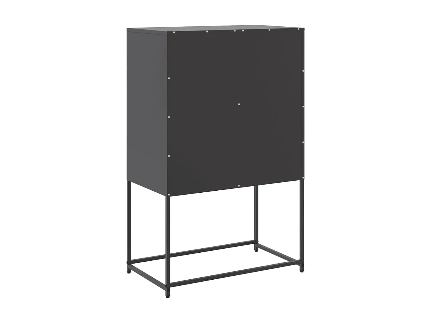 Aparador cómoda cómoda armario mueble organizador cocina salón salón alto 68,5 x 38,5 x 107 cm acero negro 02_0034957