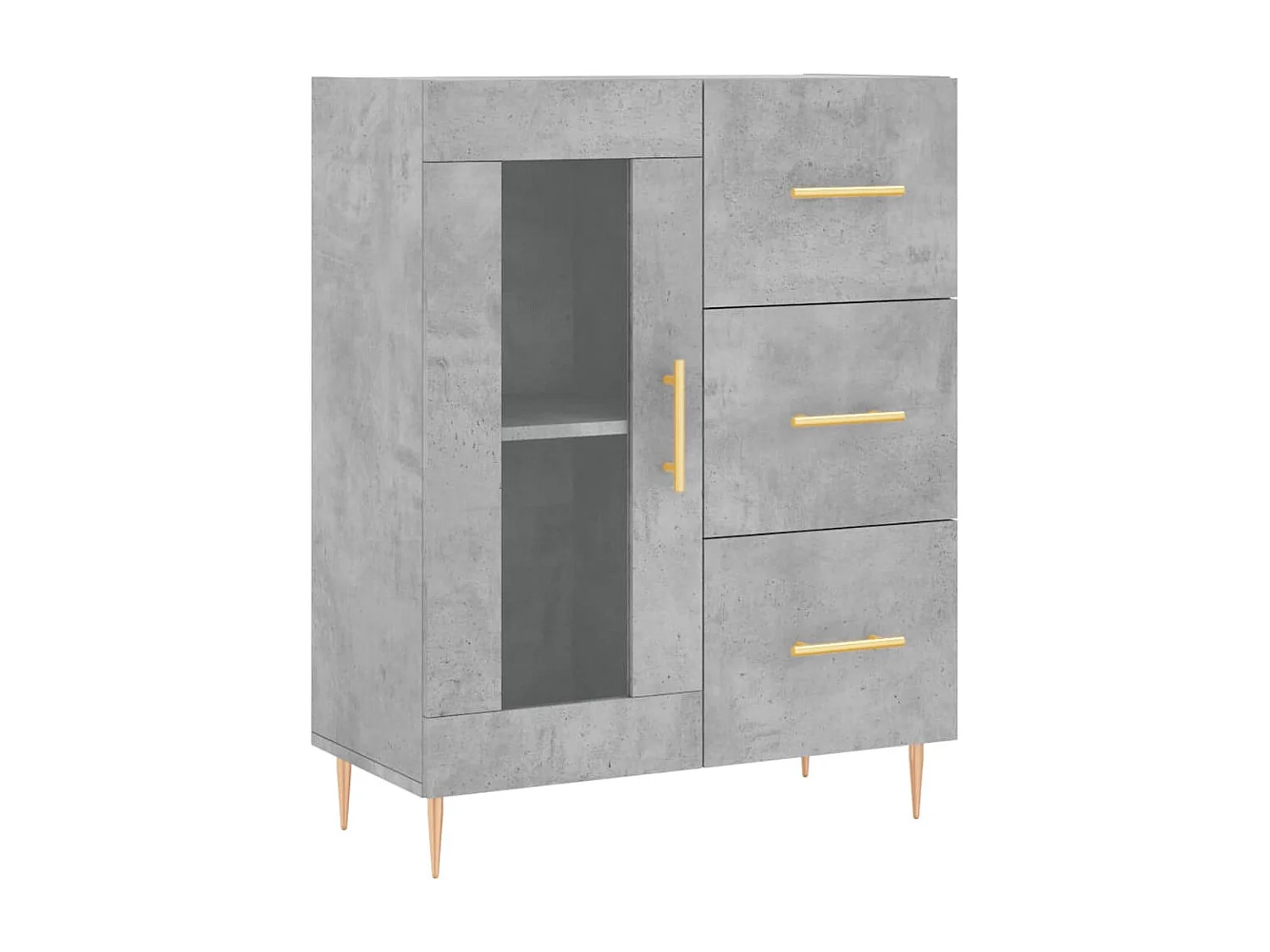Credenza cassettiera cassettiera mobile contenitore organizer cucina soggiorno soggiorno alto 69,5 x 34 x 180 cm derivati ​​del legno grigio 02_0034627