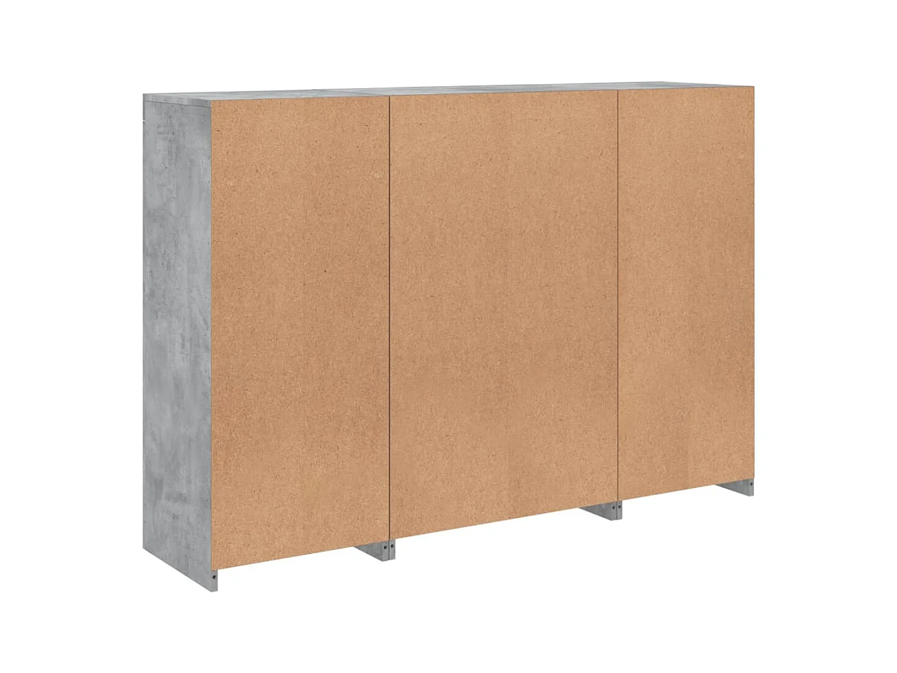 Credenza Credenza Comò Mobile contenitore Organizer Cucina Soggiorno Soggiorno con luci a LED 3 pezzi Legno composito Grigio 02_0037222