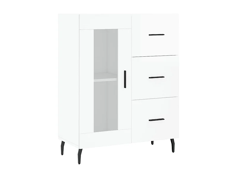Aparador buffet cómoda mueble mueble de almacenaje organizador cocina salón brillante 69,5 x 34 x 90 cm madera contrachapada blanco 02_0030746