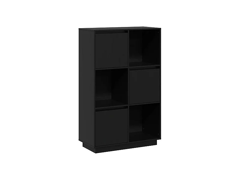 Buffet aparador cômoda armário organizador de unidade cozinha sala de estar 74 x 35 x 117 cm madeira maciça de pinho preto 02_0036118