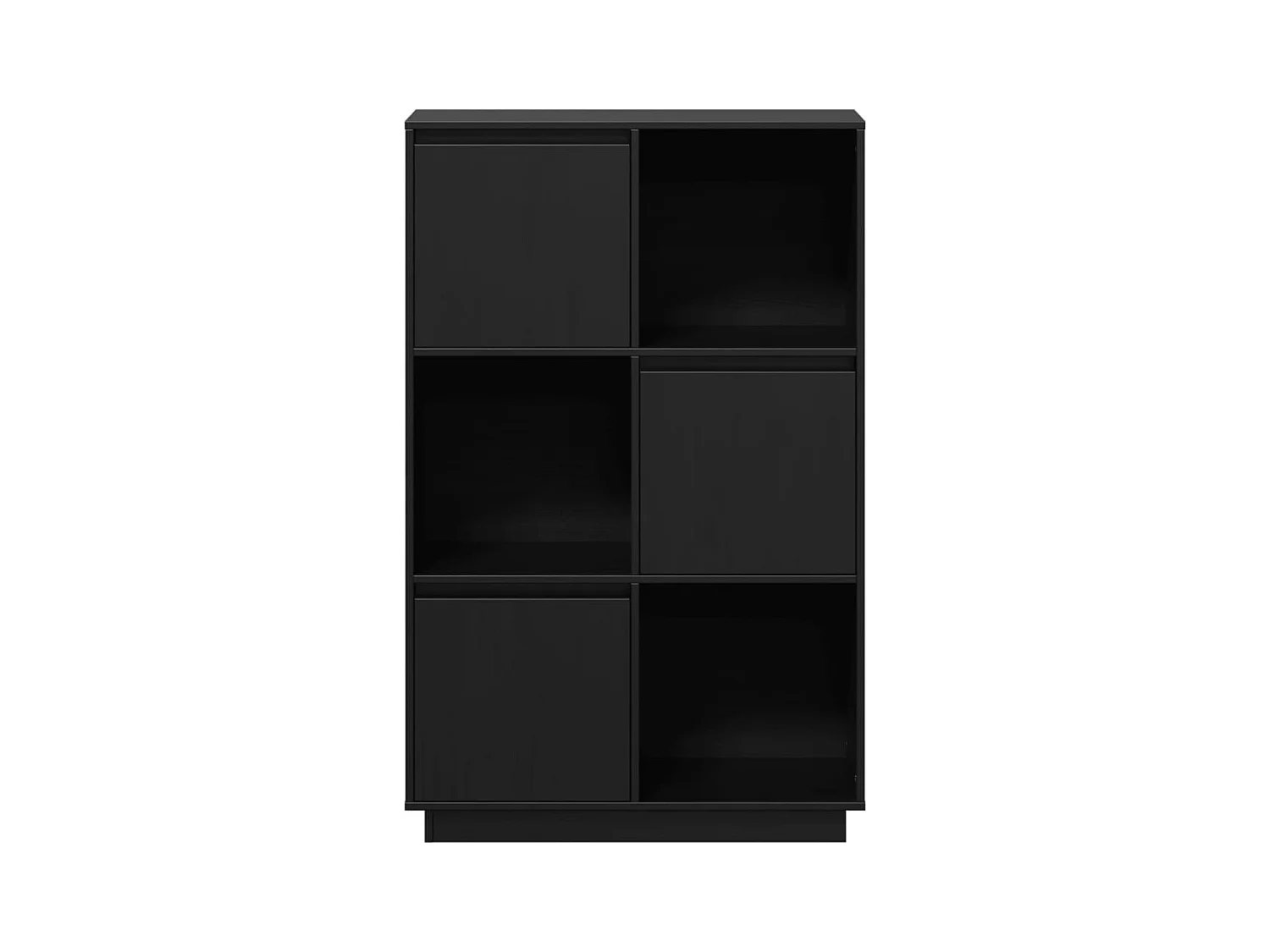 Aparador buffet cómoda armario unidad de almacenamiento organizador cocina salón salón 74 x 35 x 117 cm madera maciza de pino negro 02_0036118