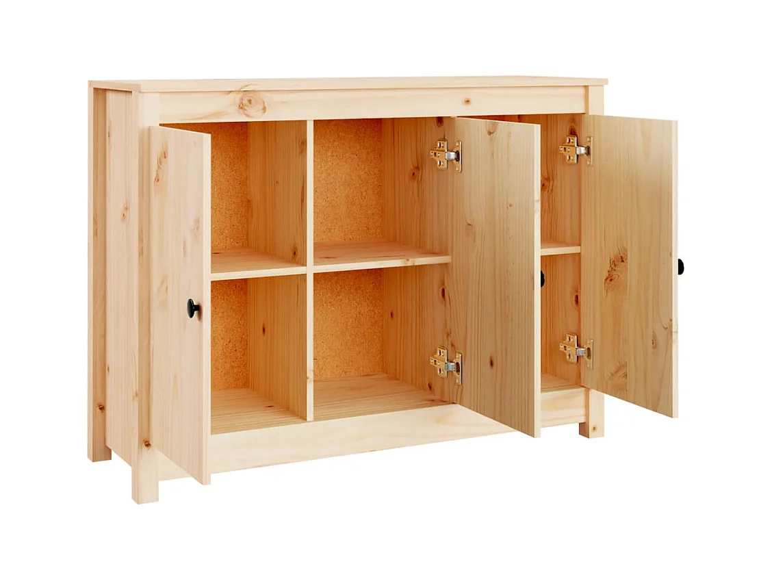 Aparador cómoda cómoda armario mueble organizador cocina salón salón 100 x 35 x 74 cm madera maciza de pino marrón 02_0029496