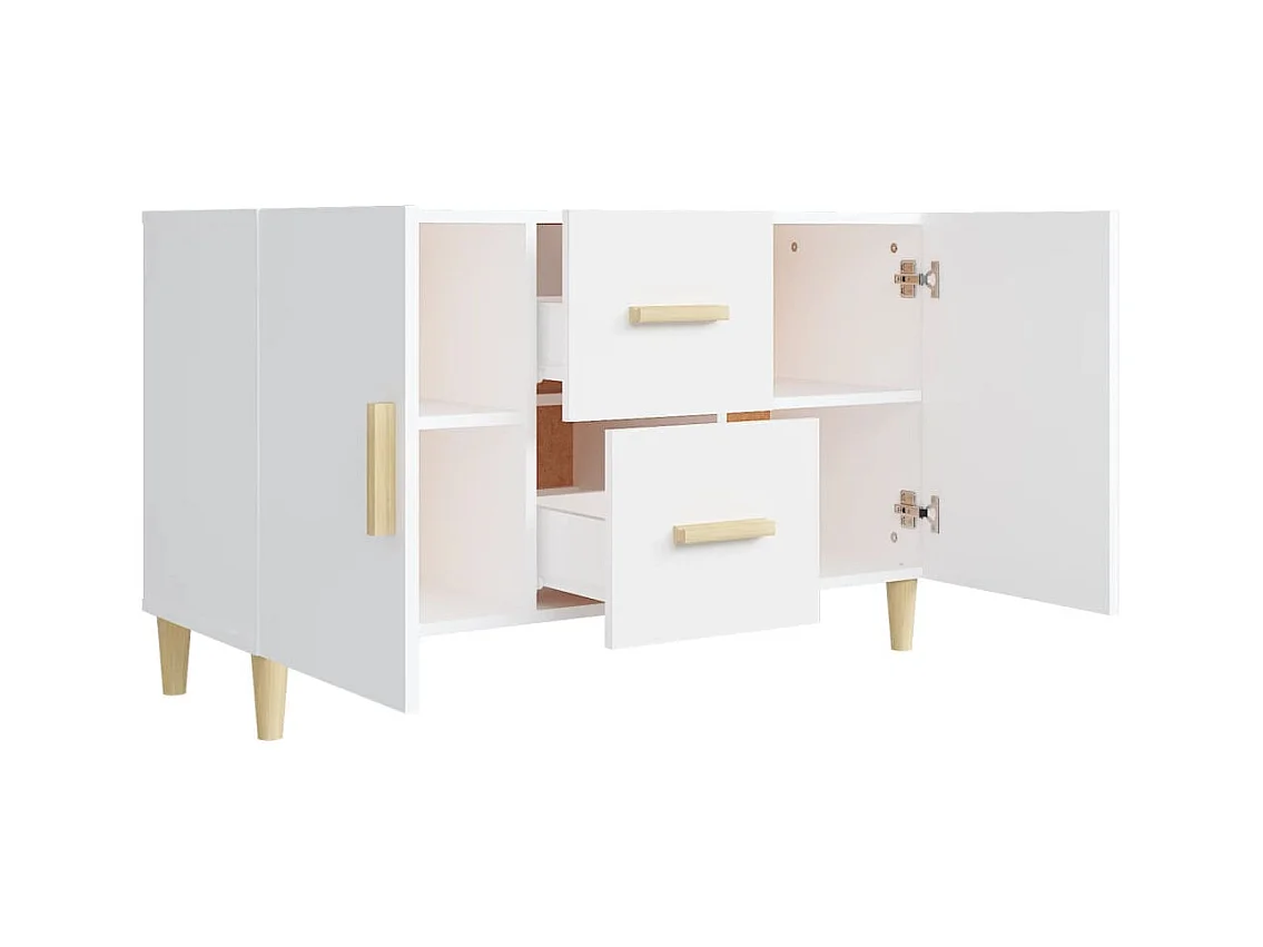 Aparador cómoda cómoda mueble mueble de almacenamiento organizador cocina salón salón 100 x 36 x 60 cm madera contrachapada blanco 02_0030168
