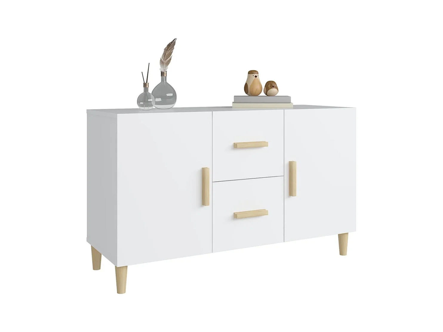 Aparador cómoda cómoda mueble mueble de almacenamiento organizador cocina salón salón 100 x 36 x 60 cm madera contrachapada blanco 02_0030168