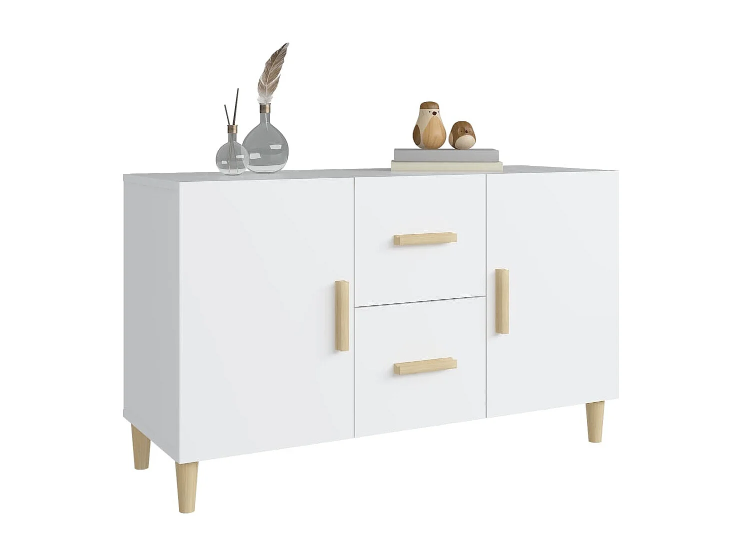 Aparador cómoda cómoda mueble mueble de almacenamiento organizador cocina salón salón 100 x 36 x 60 cm madera contrachapada blanco 02_0030168