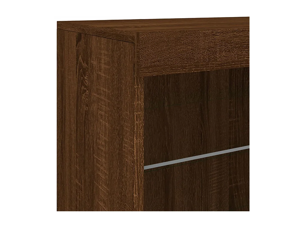 Aparador cômoda armário armário organizador cozinha sala sala com luzes LED 60,5 x 37 x 67 cm marrom 02_0029928