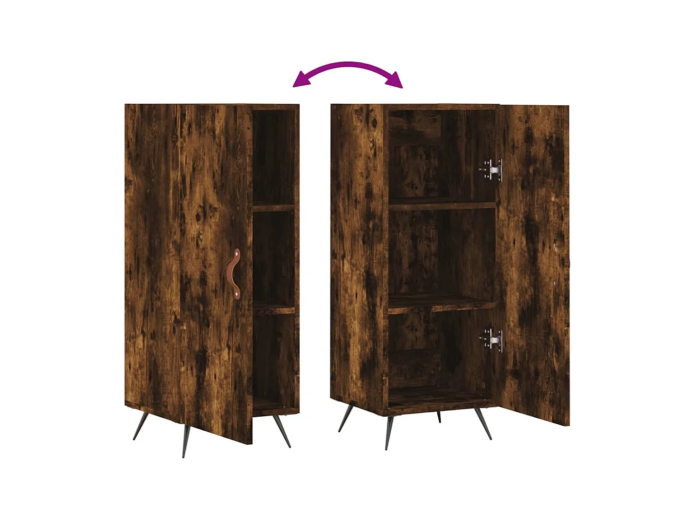 Aparador buffet cómoda mueble mueble de almacenaje organizador cocina salón salón 34,5 x 34 x 90 cm madera contrachapada marrón 02_0030916