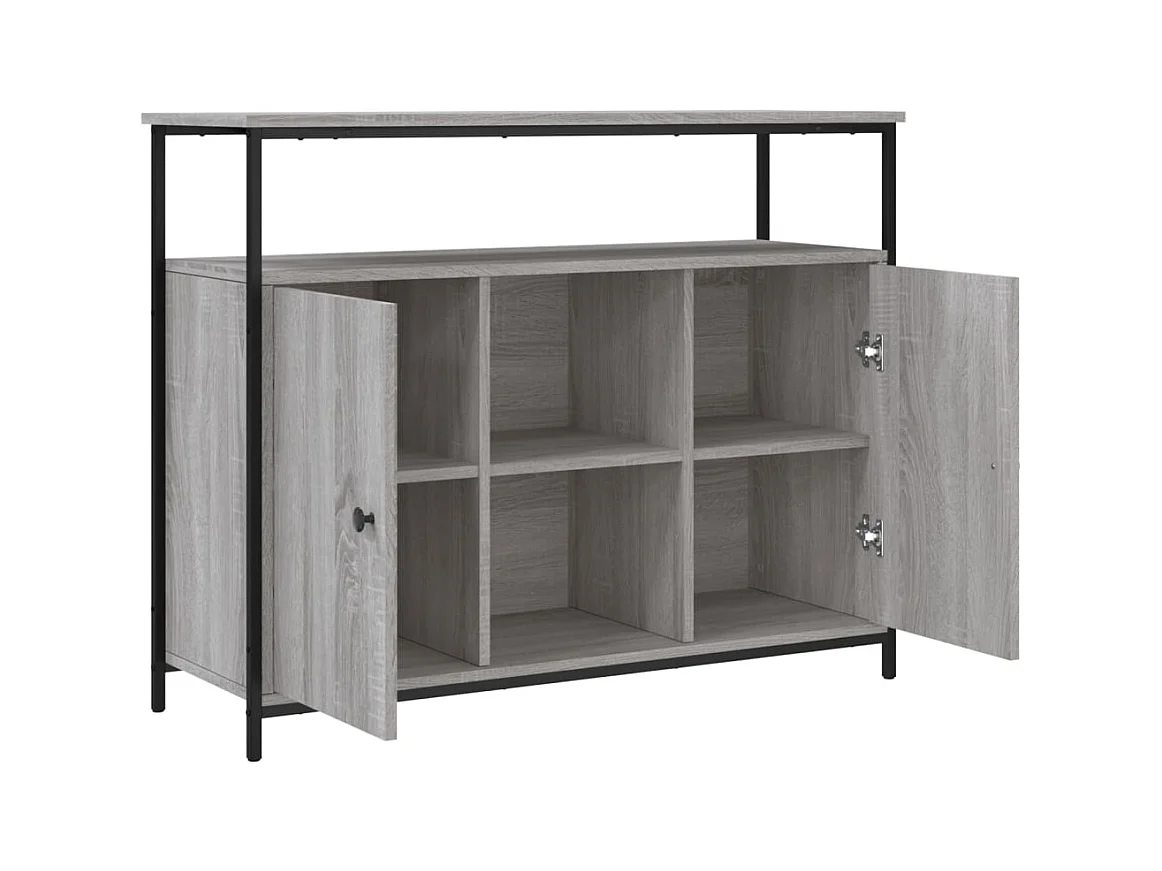 Credenza cassettiera cassettiera mobile contenitore organizer cucina soggiorno soggiorno Sonoma 100 x 35 x 80 cm derivati ​​del legno grigio 02_0036252
