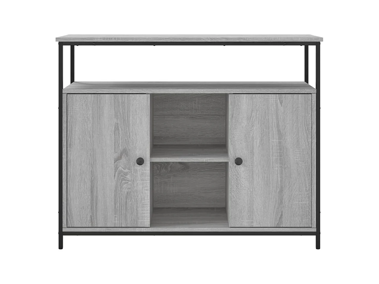 Credenza cassettiera cassettiera mobile contenitore organizer cucina soggiorno soggiorno Sonoma 100 x 35 x 80 cm derivati ​​del legno grigio 02_0036252