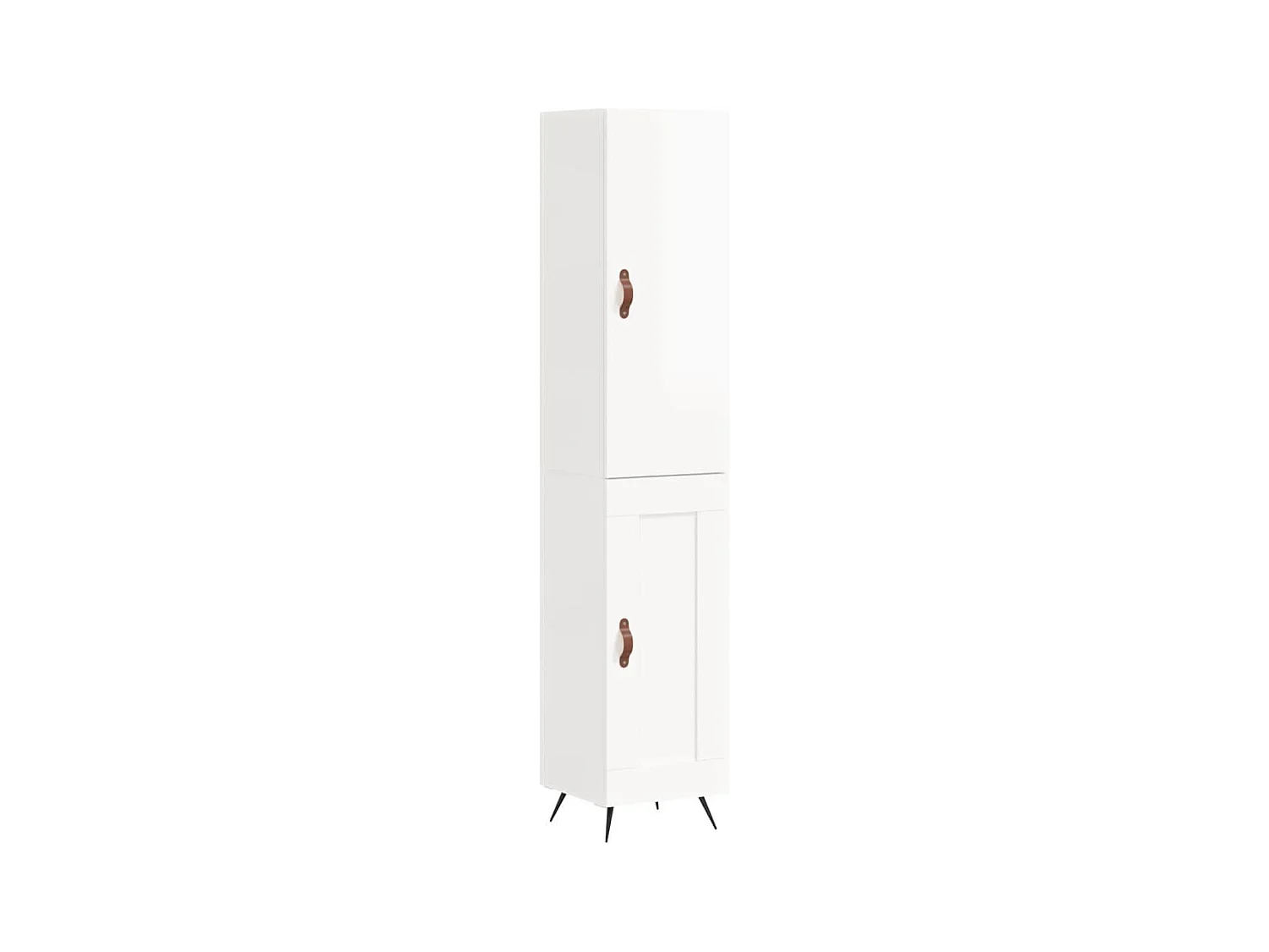Aparador cómoda cómoda armario mueble organizador cocina salón salón alto brillo 34,5 x 34 x 180 cm madera contrachapada blanco 02_0032911