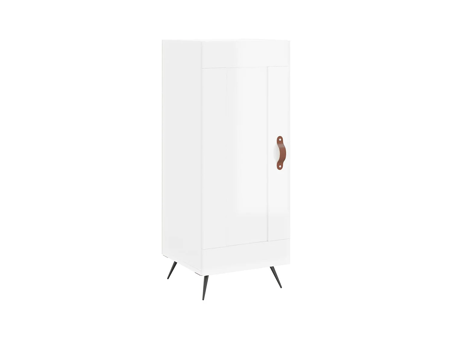 Aparador cómoda cómoda armario mueble organizador cocina salón salón alto brillo 34,5 x 34 x 180 cm madera contrachapada blanco 02_0032911